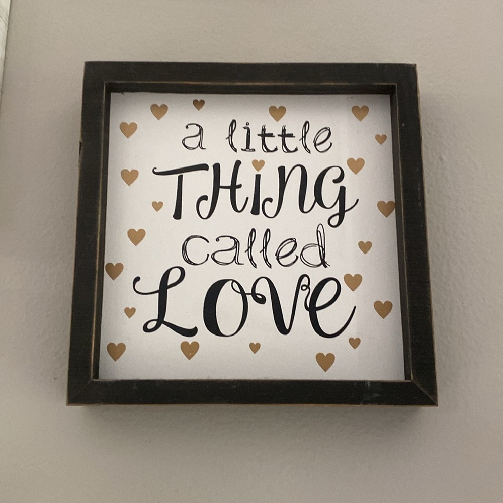Wall decor sign “a little  thing called love “
